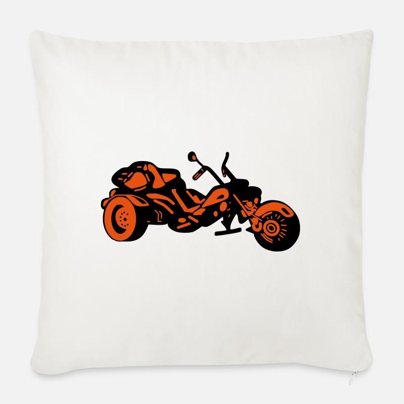 Chopper Inferno – Comic Style Trike - Sofakissenbezug 45 x 45 cm - Naturweiß