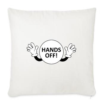 Avertissement mains off / Don't Touch - Housse de coussin décorative 45 x 45 cm - blanc nature - Devant