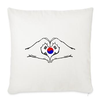 Drapeau de la Corée du Sud Aiguilles Forme De Coeur - Housse de coussin décorative 45 x 45 cm - blanc nature - Devant
