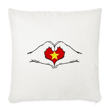 Vietnam Forme de coeur - Housse de coussin décorative 45 x 45 cm - blanc nature - Devant