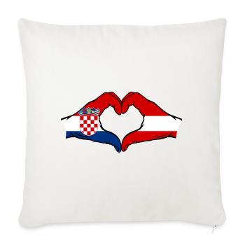 Croatie Autriche forme de coeur avec les mains - Housse de coussin décorative 45 x 45 cm - blanc nature - Devant