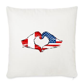 Peru USA heart shape with hands used - Sofa pillowcase 17,3'' x 17,3'' (45 x 45 cm) - natural white - Front