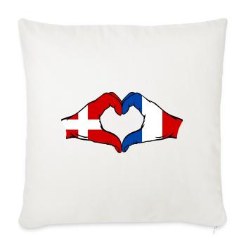 Denmark France Heart Shape with Hands - Sofa pillowcase 17,3'' x 17,3'' (45 x 45 cm) - natural white - Front