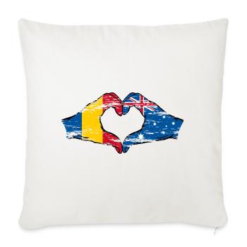 Roumanie Australie Drapeau Coeur Forme Utilisé - Housse de coussin décorative 45 x 45 cm - blanc nature - Devant
