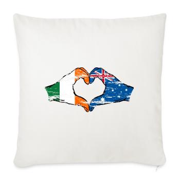 Irlande Australie drapeau coeur forme utilisé - Housse de coussin décorative 45 x 45 cm - blanc nature - Devant