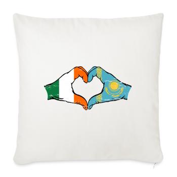 Irlande Kazakhstan Drapeau Mains Coeur Forme Utilisé - Housse de coussin décorative 45 x 45 cm - blanc nature - Devant