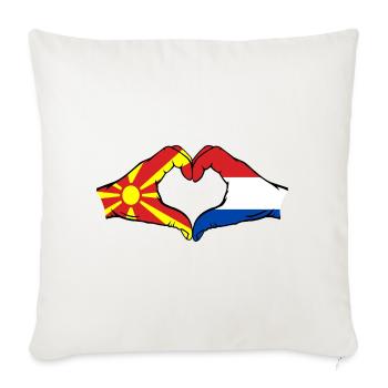 Macedonia Holland Flag Hands Heart Shape - Sofa pillowcase 17,3'' x 17,3'' (45 x 45 cm) - natural white - Front