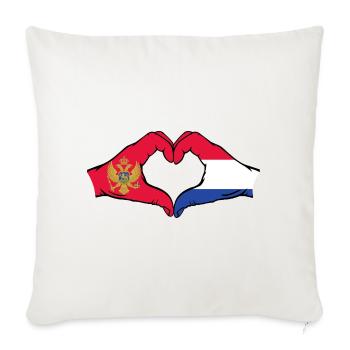 Montenegro Holland Flag Hands Heart Shape - Sofa pillowcase 17,3'' x 17,3'' (45 x 45 cm) - natural white - Front