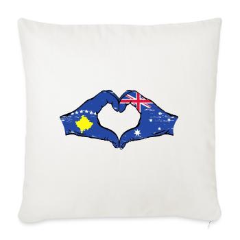 Kosovo Australie drapeau mains forme de coeur utilisé - Housse de coussin décorative 45 x 45 cm - blanc nature - Devant