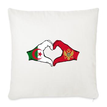 Algeria Montenegro Flag Hands Heart Shape - Sofa pillowcase 17,3'' x 17,3'' (45 x 45 cm) - natural white - Front