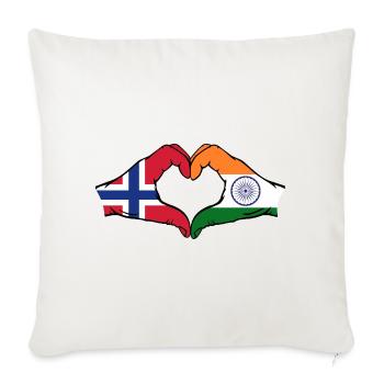 Norway India hands heart shape - Sofa pillowcase 17,3'' x 17,3'' (45 x 45 cm) - natural white - Front
