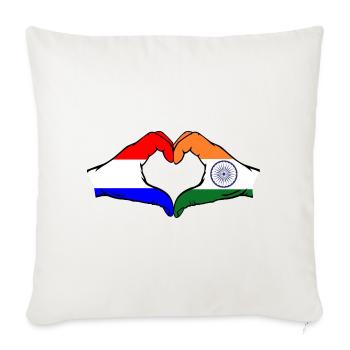 Holland India Hands Heart Shape - Sofa pillowcase 17,3'' x 17,3'' (45 x 45 cm) - natural white - Front