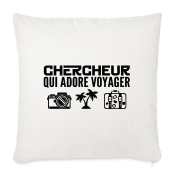 Travelers & Researchers: Passion & Discovery - Sofa pillowcase 17,3'' x 17,3'' (45 x 45 cm) - natural white - Front