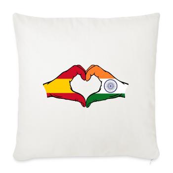 Espagne Inde mains en forme de cœur - Housse de coussin décorative 45 x 45 cm - blanc nature - Devant