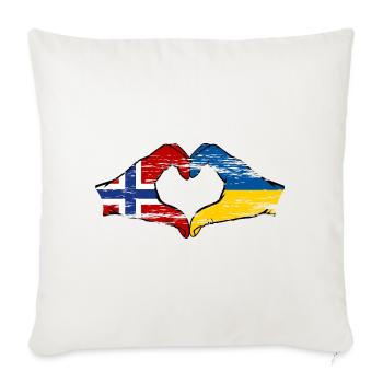 Norway Ukraine flag heart shape used - Sofa pillowcase 17,3'' x 17,3'' (45 x 45 cm) - natural white - Front