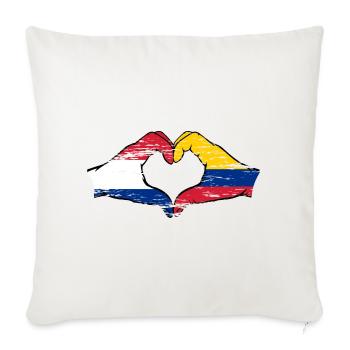 Hollande Colombie Drapeau Mains Coeur Forme Utilisé - Housse de coussin décorative 45 x 45 cm - blanc nature - Devant