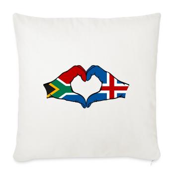 South Africa Iceland Flag Hands Heart Shape - Sofa pillowcase 17,3'' x 17,3'' (45 x 45 cm) - natural white - Front
