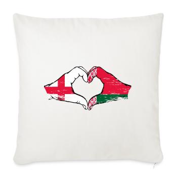 England Belarus Flagge Hände Herzform - Sofakissenbezug 45 x 45 cm - Naturweiß  - Vorne