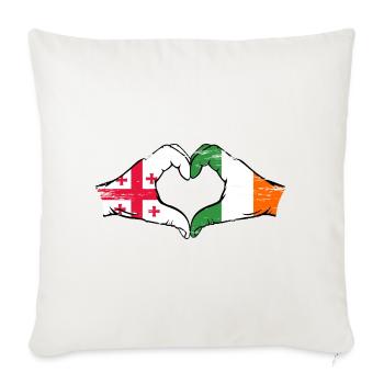 Géorgie Irlande drapeau mains forme de coeur utilisé - Housse de coussin décorative 45 x 45 cm - blanc nature - Devant