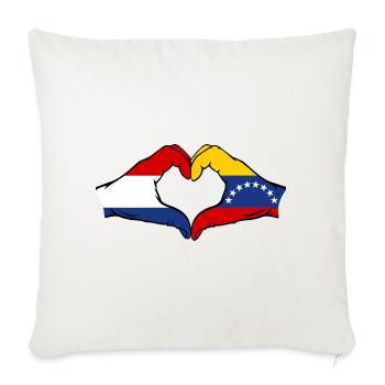 Holland Venezuela Flag Hands Heart Shape - Sofa pillowcase 17,3'' x 17,3'' (45 x 45 cm) - natural white - Front