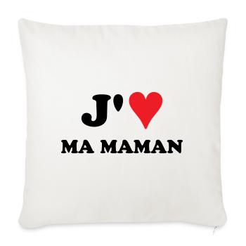 J'aime ma maman - Housse de coussin décorative 45 x 45 cm - blanc nature - Devant