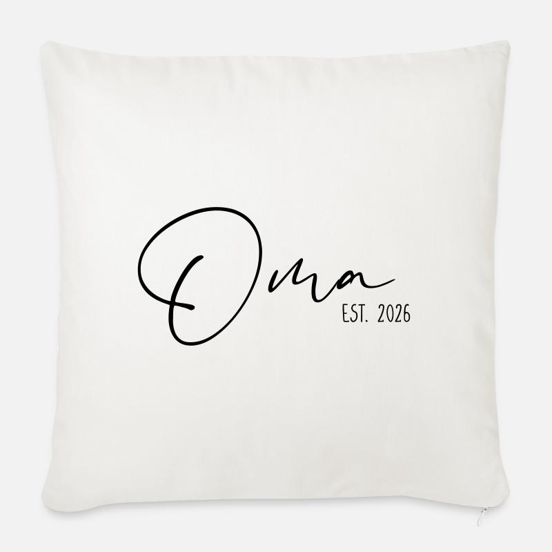 Oma est. 2026 - Sofakissenbezug 45 x 45 cm - Naturweiß
