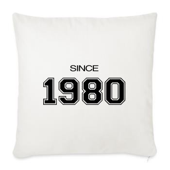 Depuis 1980 année de naissance ou d'évènement - Housse de coussin décorative 45 x 45 cm - blanc nature - Devant