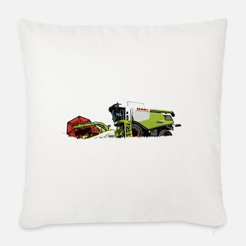 Mähdrescher Claas 630 - Sofakissenbezug 45 x 45 cm - Naturweiß 