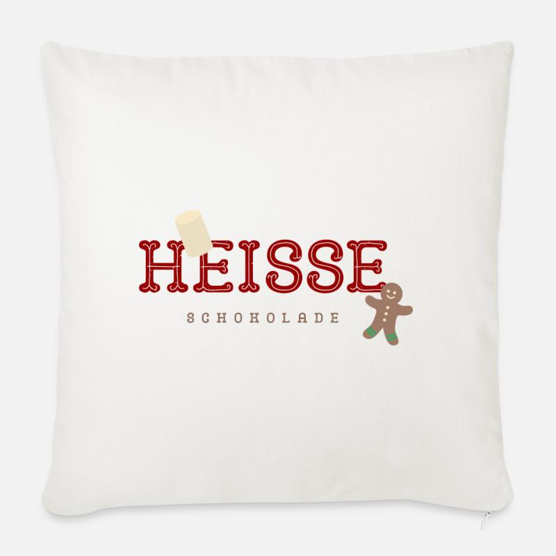 Hesse Schokolade Weihnachtsdesign - Sofakissenbezug 45 x 45 cm - Naturweiß 