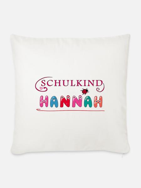 Schulkind Hannah - Sofakissenbezug 45 x 45 cm - Naturweiß