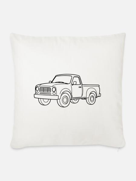 Minimalistic Pickup-Truck - Sofakissenbezug 45 x 45 cm - Naturweiß