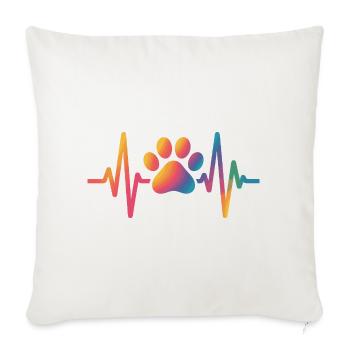 Hundepfote Tierliebhaber Hund  - Sofakissenbezug 45 x 45 cm - Naturweiß  - Vorne