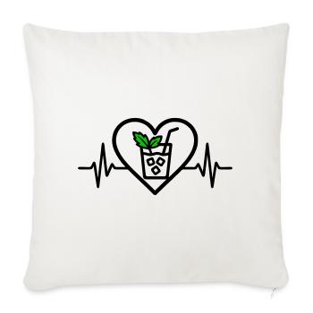 Mojito Heart Cocktail Mint Glass Summer - Sofa pillowcase 17,3'' x 17,3'' (45 x 45 cm) - natural white - Front