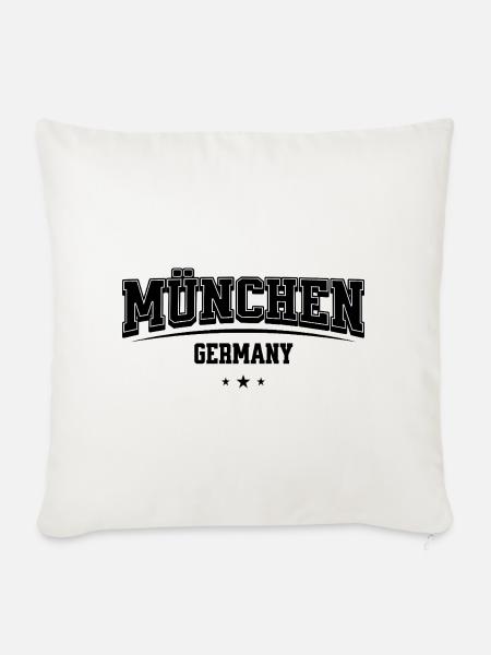 München Germany Schriftzug - Sofakissenbezug 45 x 45 cm - Naturweiß