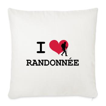 I Love Randonnée - Housse de coussin décorative 45 x 45 cm - blanc nature - Devant
