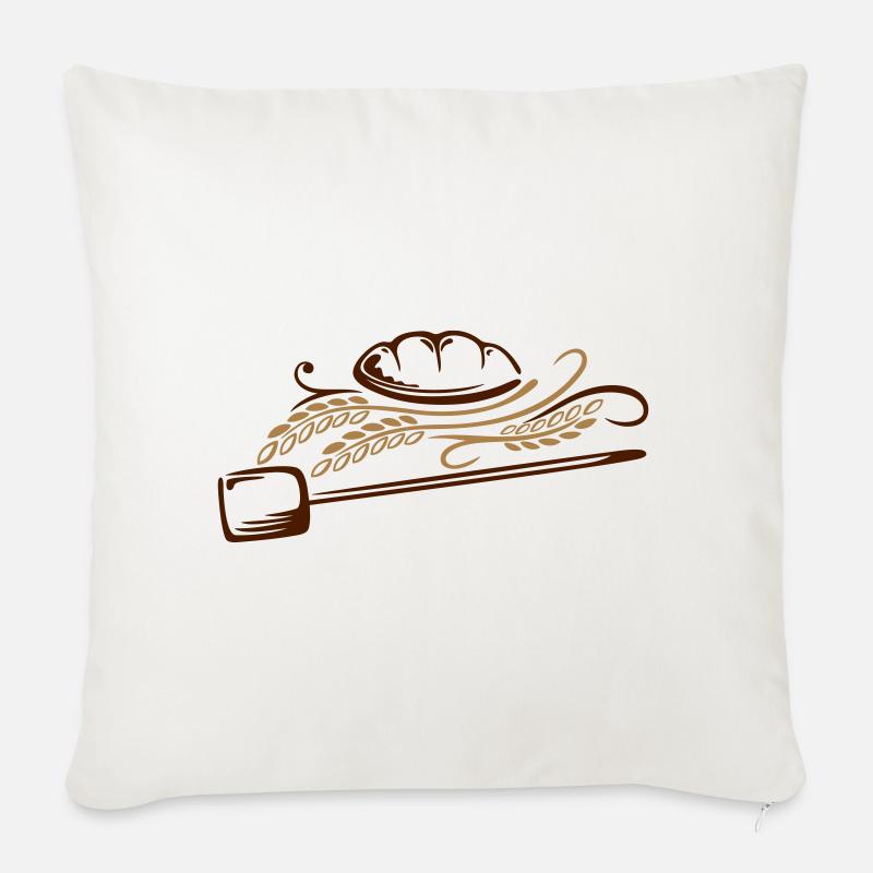 Bäcker, Bäckerei, Brot, Getreide - Sofakissenbezug 45 x 45 cm - Naturweiß 