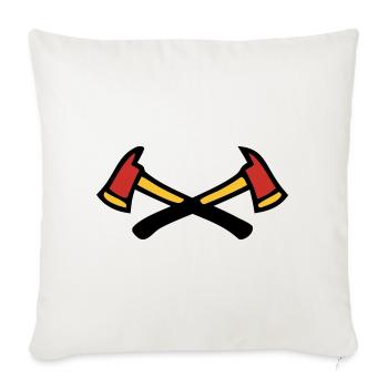 Logo des pompiers croisés - Housse de coussin décorative 45 x 45 cm - blanc nature - Devant