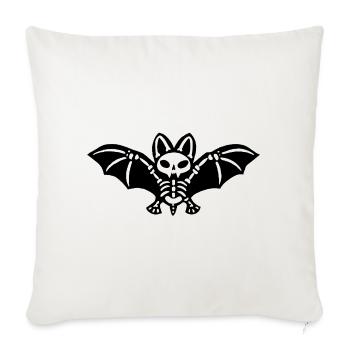 Skelettfledermaus (Schwarz) - Sofakissenbezug 45 x 45 cm - Naturweiß  - Vorne