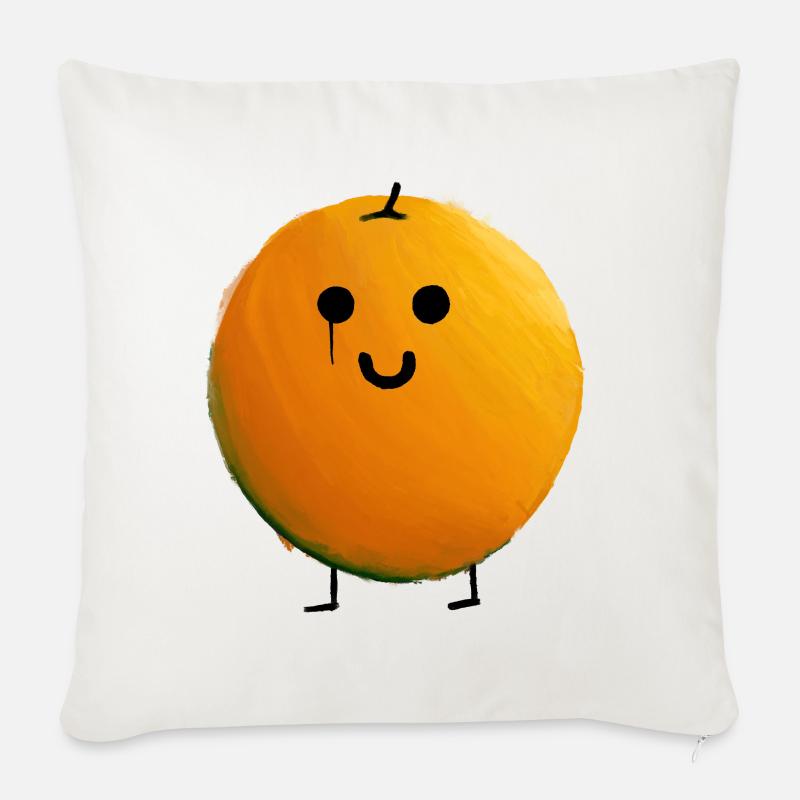 Orange - Sofakissenbezug 45 x 45 cm - Naturweiß