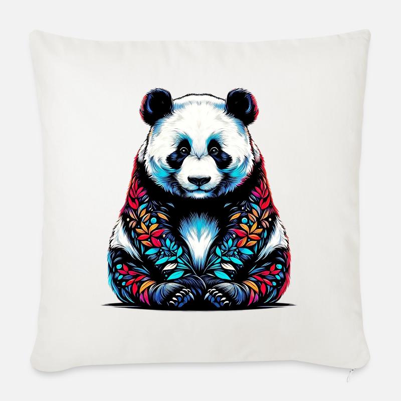 Panda - Sofakissenbezug 45 x 45 cm - Naturweiß 