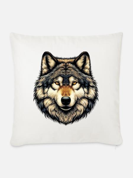 Wolf - Sofakissenbezug 45 x 45 cm - Naturweiß 