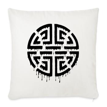 Graffiti eines schwarzen Labyrinths - Sofakissenbezug 45 x 45 cm - Naturweiß  - Vorne