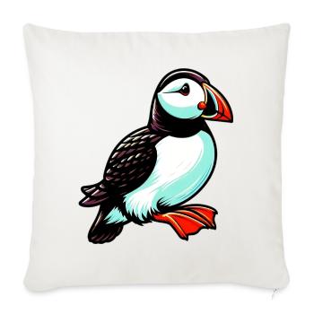 Papageitaucher - Sofakissenbezug 45 x 45 cm - Naturweiß  - Vorne