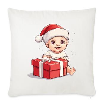 Weihnachten Baby Kind Süß Niedlich Lustig Geschenk - Sofakissenbezug 45 x 45 cm - Naturweiß  - Vorne