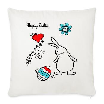 Joyeuses Pâques - Housse de coussin décorative 45 x 45 cm - blanc nature - Devant