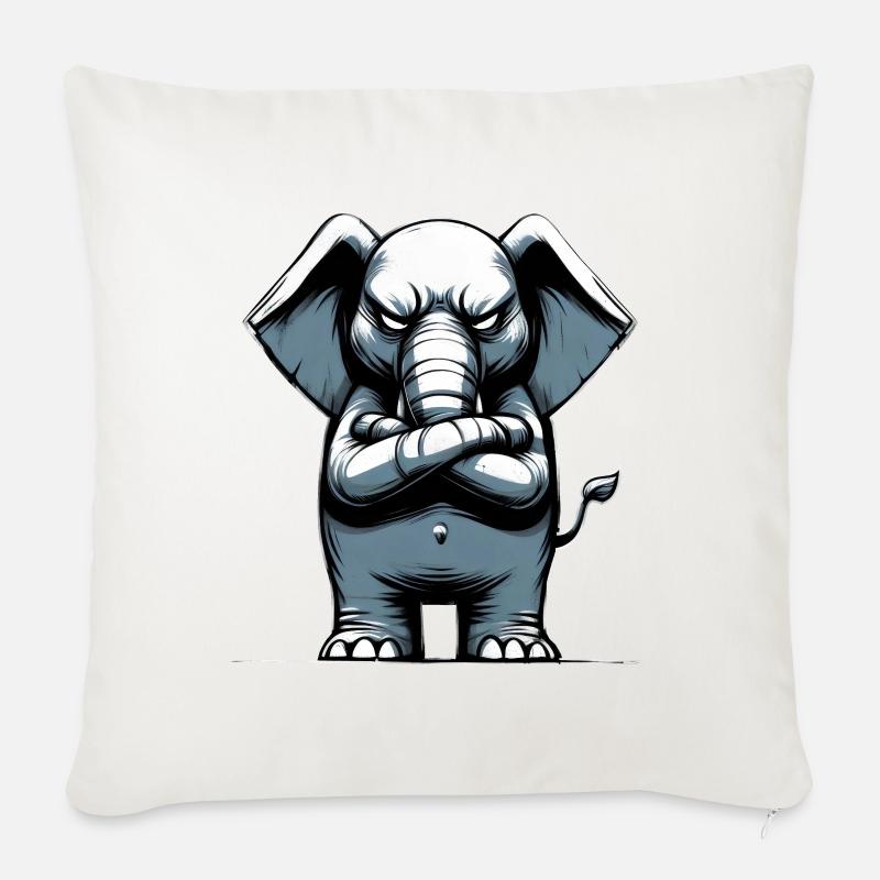 Elephant Bad Guy - Sofa pillowcase 17,3'' x 17,3'' (45 x 45 cm) - natural white