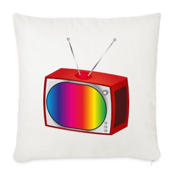 Retro TV with colorful screen in nostalgic look - Sofa pillowcase 17,3'' x 17,3'' (45 x 45 cm) - natural white - Front