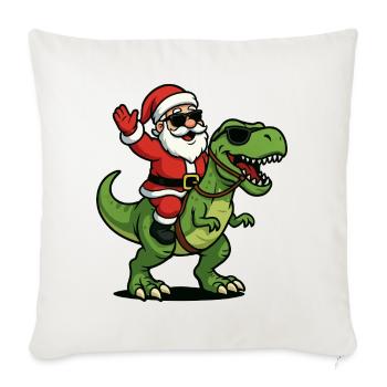 Christmas T Rex with Santa Swag - Sofa pillowcase 17,3'' x 17,3'' (45 x 45 cm) - natural white - Front