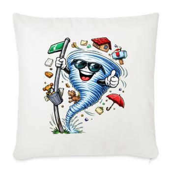 Hurricane with sunglasses - Sofa pillowcase 17,3'' x 17,3'' (45 x 45 cm) - natural white - Front