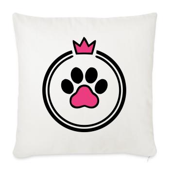 Maman de chien Patte de Cœur Couronne Os de chien - Housse de coussin décorative 45 x 45 cm - blanc nature - Devant